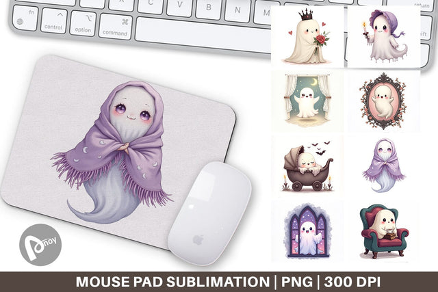 Mouse Pad Pastel Gothic Ghost Sublimation artnoy 