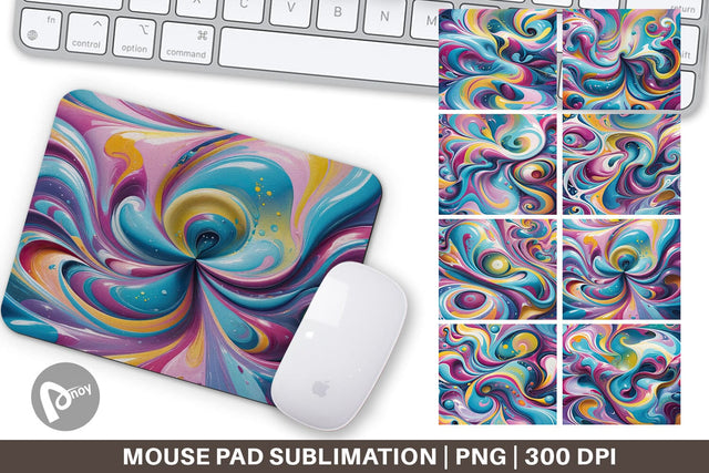 Mouse Pad Pastel Liquid Swirl Sublimation artnoy 