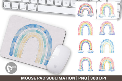Mouse Pad Pastel Nursery Rainbow Sublimation artnoy 