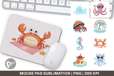Mouse Pad Pastel Ocean Cuties Sublimation artnoy 