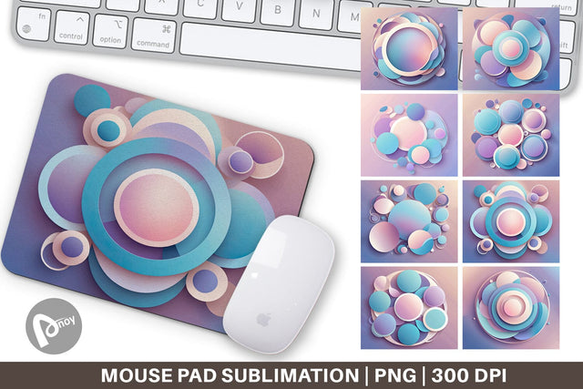 Mouse Pad Pastel Organic Shapes Sublimation artnoy 