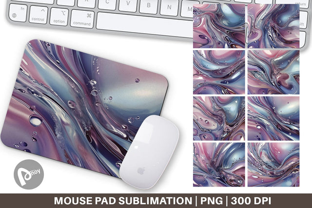 Mouse Pad Pastel Swirl Liquid Sublimation artnoy 