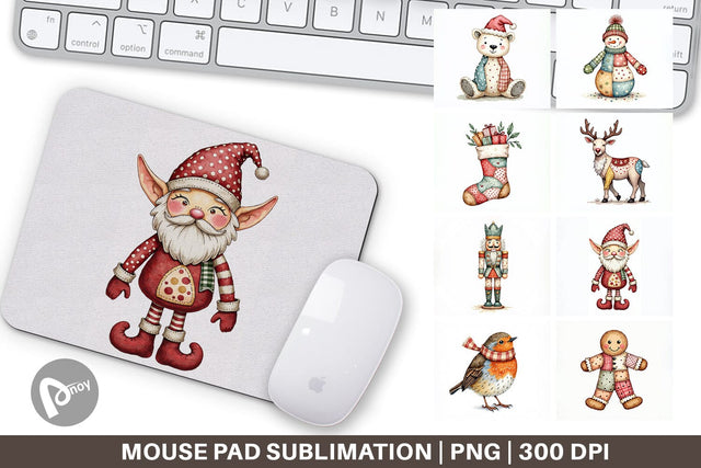 Mouse Pad Patchwork Christmas Wonder Sublimation artnoy 