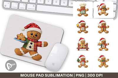 Mouse Pad Patchwork Gingerbread Sublimation artnoy 