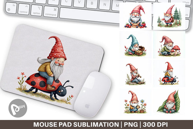 Mouse Pad Patchwork Gnome Collection Sublimation artnoy 