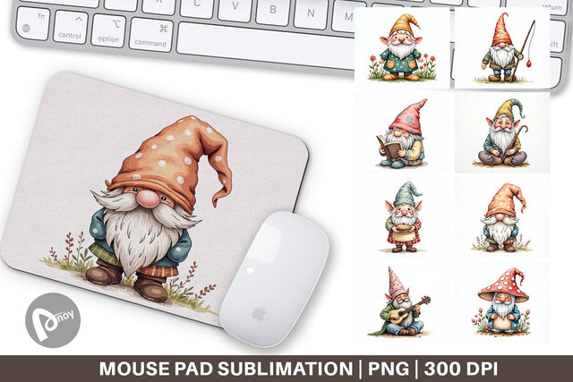 Mouse Pad Patchwork Gnomes Sublimation artnoy 
