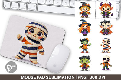 Mouse Pad Patchwork Halloween Friends Sublimation artnoy 