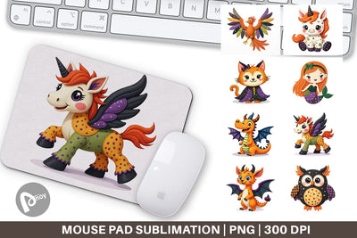 Mouse Pad Patchwork Magical Creatures Sublimation artnoy 