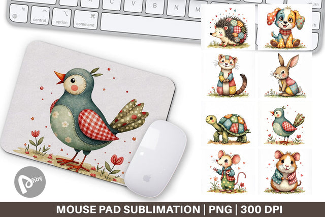 Mouse Pad Patchwork Pet Pals Sublimation artnoy 