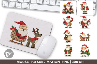 Mouse Pad Patchwork Santa Sublimation artnoy 
