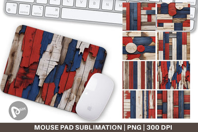 Mouse Pad Patriot Day Wood Texture Sublimation artnoy 
