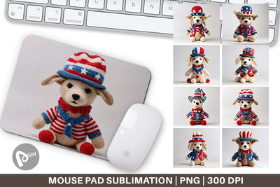 Mouse Pad Patriotic Dog Knitted Sublimation artnoy 