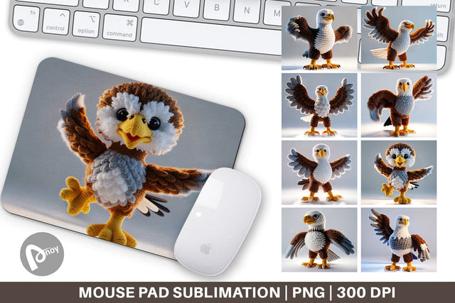Mouse Pad Patriotic Eagle Crochet Sublimation artnoy 
