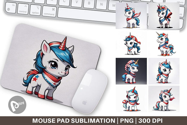 Mouse Pad Patriotic Unicorn Sublimation artnoy 