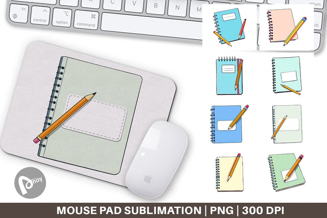Mouse Pad Pencil and Notebook Sublimation artnoy 