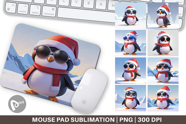 Mouse Pad Penguin Christmas Sublimation artnoy 
