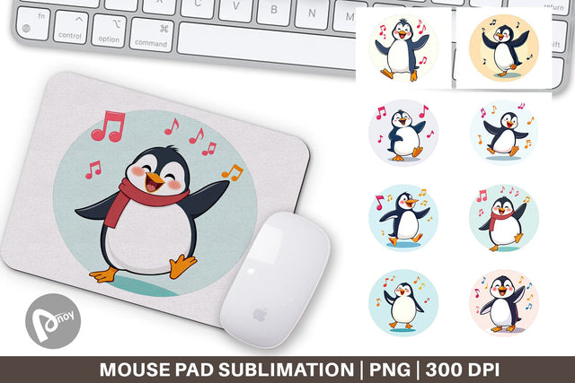 Mouse Pad Penguin Dancing Sublimation artnoy 