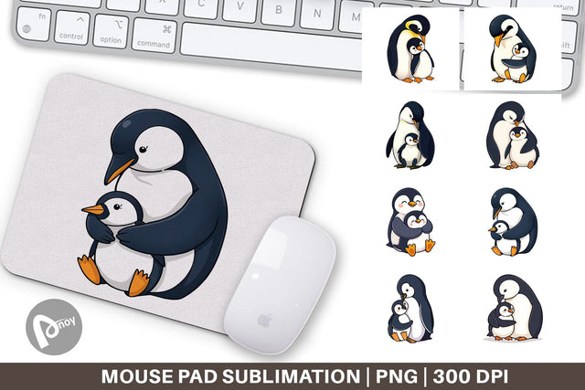 Mouse Pad Penguin Family Sublimation artnoy 