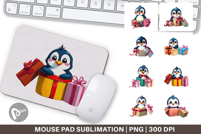 Mouse Pad Penguin Gift Sublimation artnoy 