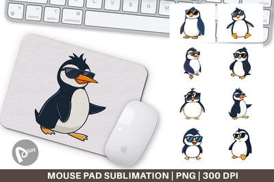 Mouse Pad Penguin with Sunglasses Sublimation artnoy 