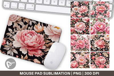 Mouse Pad Peony Pattern Sublimation artnoy 