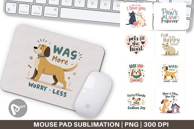 Mouse Pad Pet Love Quotes Sublimation artnoy 