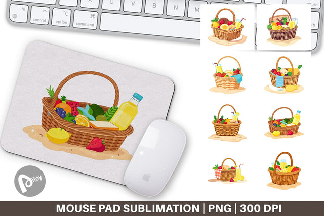 Mouse Pad Picnic Basket Sublimation artnoy 