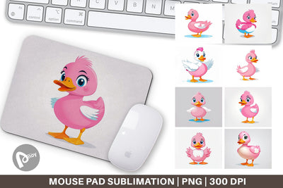 Mouse Pad Pink Duck Valentine Sublimation artnoy 