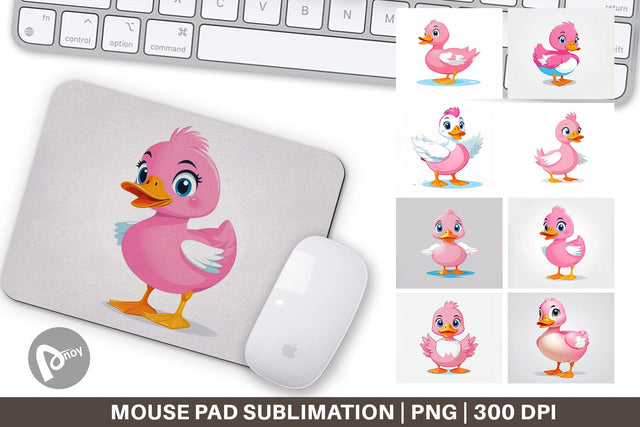 Mouse Pad Pink Duck Valentine Sublimation artnoy 