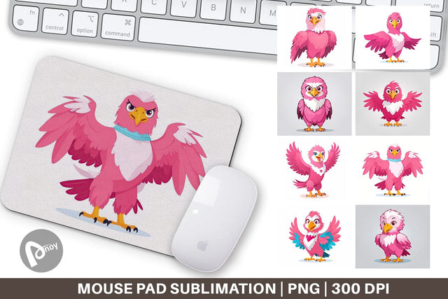 Mouse Pad Pink Eagle Valentine Sublimation artnoy 