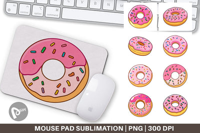 Mouse Pad Pink Frosted Donut Sublimation artnoy 