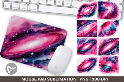 Mouse Pad Pink Galaxy Sublimation artnoy 