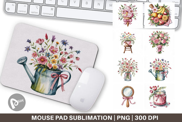 Mouse Pad Pink Gingham Summer Sublimation artnoy 
