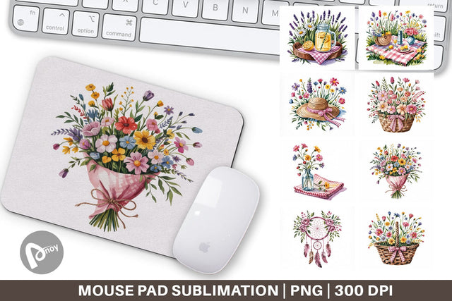 Mouse Pad Pink Gingham Summer Sublimation artnoy 