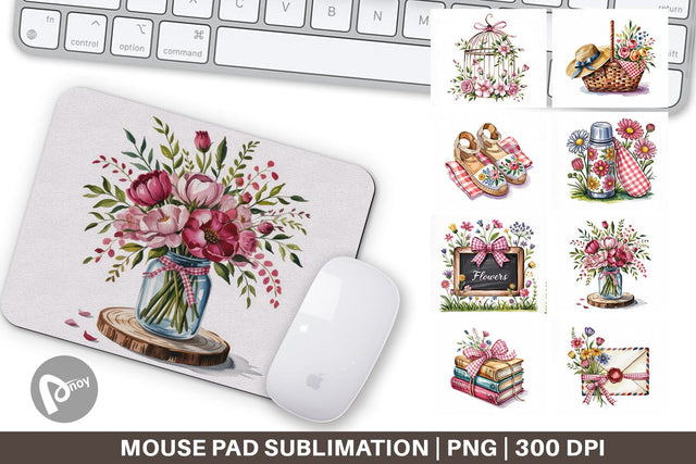 Mouse Pad Pink Gingham Summer Sublimation artnoy 