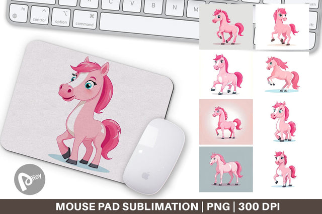 Mouse Pad Pink Horse Valentine Sublimation artnoy 