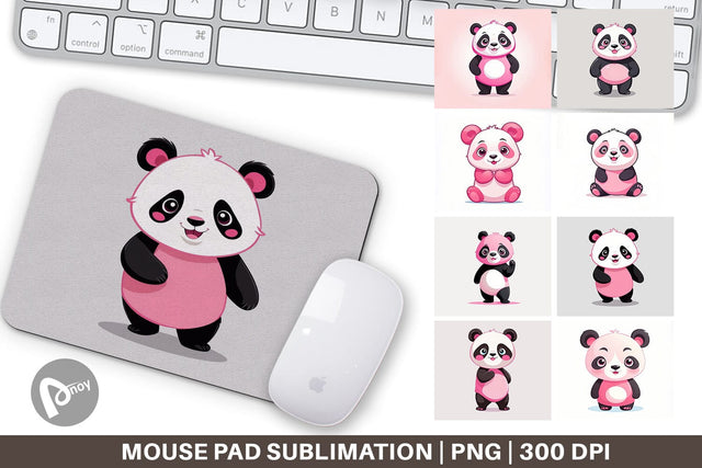 Mouse Pad Pink Panda Valentine Sublimation artnoy 