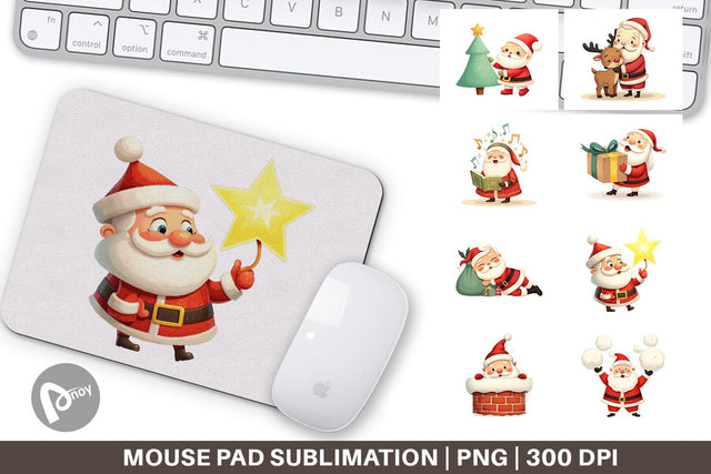Mouse Pad Playful Christmas Santa Sublimation artnoy 