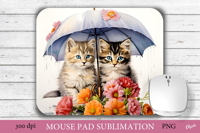 Mouse Pad PNG. Spring Cats Sublimation PNG Sublimation Olga Terlyanskaya 