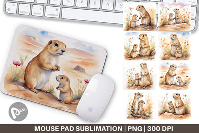 Mouse Pad Prairie Dog Mother Day Sublimation artnoy 