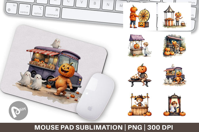 Mouse Pad Pumpkin Market Adventure Sublimation artnoy 