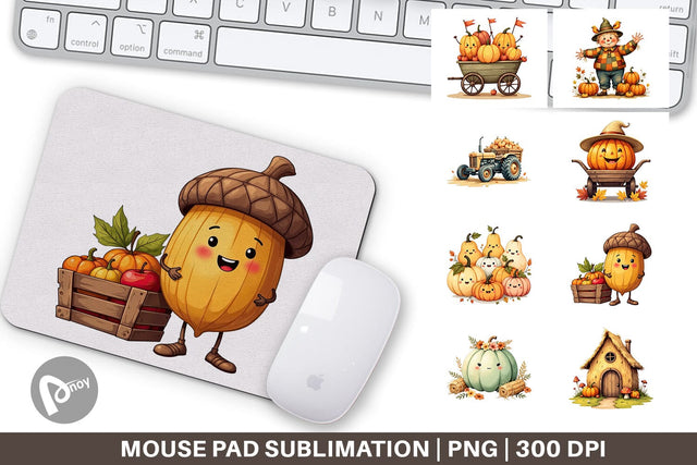 Mouse Pad Pumpkin Patch Pals Sublimation artnoy 