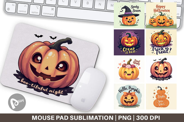 Mouse Pad Pumpkin Quotes Sublimation artnoy 