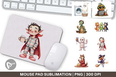 Mouse Pad Quirky Halloween Sublimation artnoy 