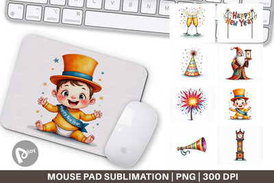 Mouse Pad Quirky New Year Sublimation artnoy 