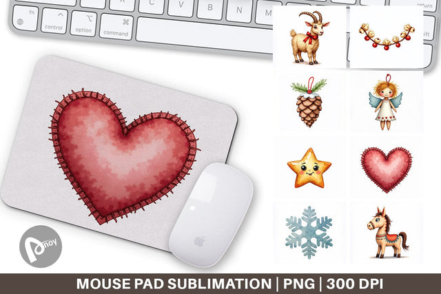 Mouse Pad Quirky Nordic Crafts Sublimation artnoy 