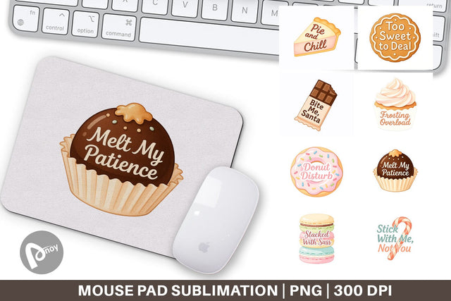 Mouse Pad Quotes Watercolor Christmas Dessert Drama Sublimation artnoy 