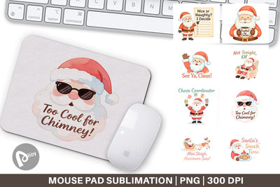 Mouse Pad Quotes Watercolor Sassy Santa Claus Sublimation artnoy 