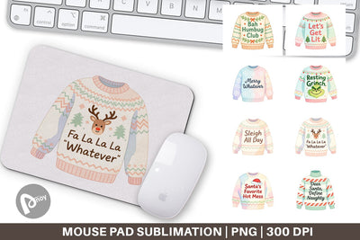 Mouse Pad Quotes Watercolor Ugly Sweater Sass Sublimation artnoy 