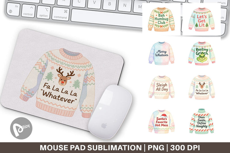 Mouse Pad Quotes Watercolor Ugly Sweater Sass Sublimation artnoy 